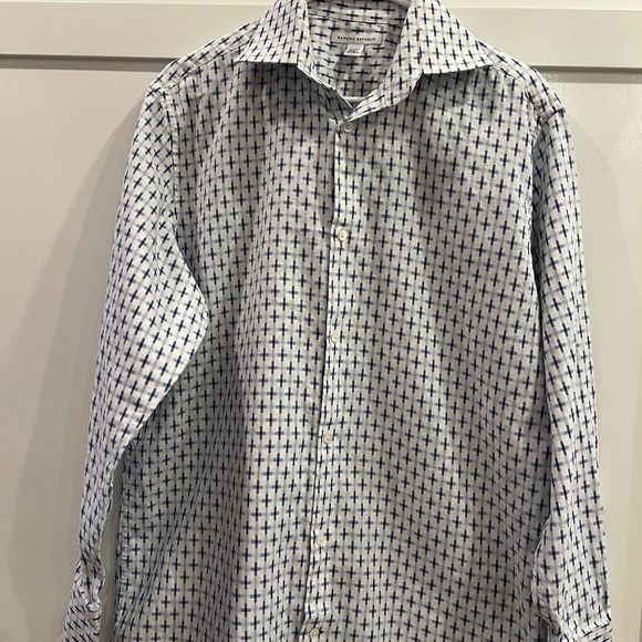 NWOT Banana republic men’s button-down dress shirt size 16– 16 1/2. Blue/white. - Picture 1 of 7